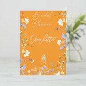 鮮やかな大胆な野生の花のスクリプトの結婚式 招待状 (スタンド正面)