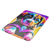 鮮やかな子犬のアート作品 バスマット (アングル)