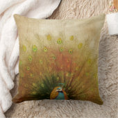 鮮やかな孔雀ファン クッション (ブランケット)