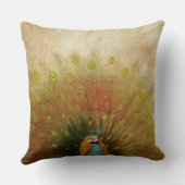 鮮やかな孔雀ファン クッション (裏面)