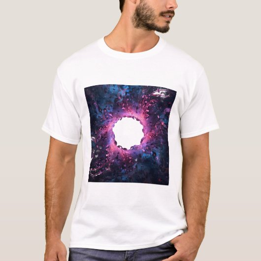 鮮やかな宇宙の星雲渦巻きグラフィックTシャツ Tシャツ (正面)