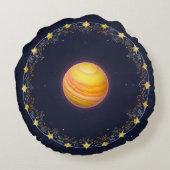 鮮やかな宇宙アート ラウンドクッション (裏面)