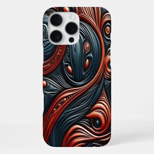 鮮やかな宇宙色で描かれた複雑なエイリアンデザイン iPhoneケース (裏面)