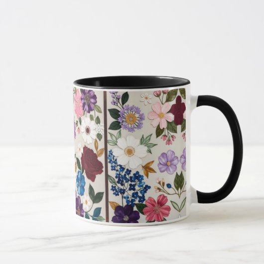 鮮やかな宝石色の花のシンフォニー マグカップ (右)