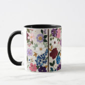 鮮やかな宝石色の花のシンフォニー マグカップ (左)