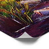 鮮やかな山岳の風景と小川、野の花 ポスター (角)