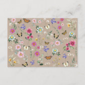 鮮やかな山花蝶の庭の本ベビー エンクロージャーカード (裏面)