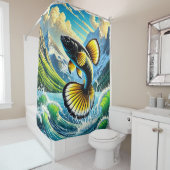 鮮やかな山魚シーン シャワーカーテン (インサイチュ)