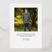 鮮やかな年箔卒業発表招待状 箔招待状 (裏面)