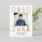 鮮やかな年箔卒業発表招待状 箔招待状 (立ち正面)