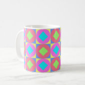 鮮やかな幾何学抽象 psychedelic パターン コーヒーマグカップ (正面左)