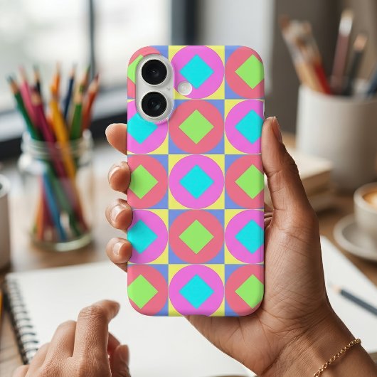 鮮やかな幾何学抽象 psychedelic パターン Case-Mate iPhoneケース