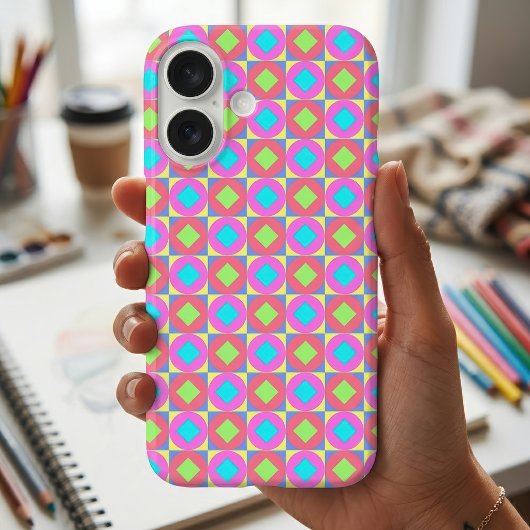 鮮やかな幾何学抽象 psychedelic パターン Case-Mate iPhoneケース