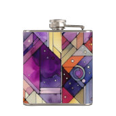 鮮やかな幾何学模様のモザイクステンドグラス水彩 フラスク (裏面)