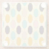 鮮やかな幾何学模様の八角形の列 ガラスコースター (裏面)