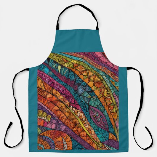 鮮やかな幾何学模様を色彩ではっきりした表現 エプロン (正面)