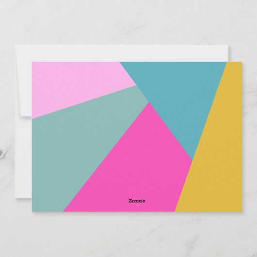 鮮やかな幾何学的な太陽のバースト形のホットピンクの写真 シーズンカード (裏面)