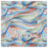 鮮やかな幾何学的な波のモザイク ファブリック (クローズアップ)