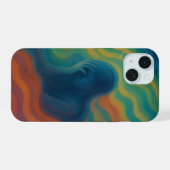 鮮やかな感情の抽象的な波のアート iPhone 15ケース (裏面横)