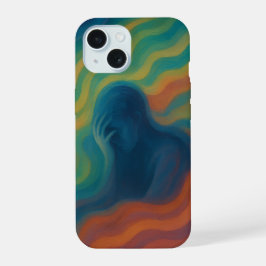 鮮やかな感情の抽象的な波のアート iPhone 15ケース