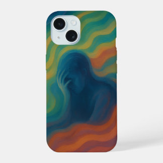 鮮やかな感情の抽象的な波のアート iPhone 15ケース
