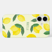 鮮やかな手描きの黄色いレモン 水彩画 Case-Mate iPhoneケース (裏面 (横))