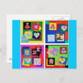 鮮やかな折り紙の絵はがき ポストカード (正面/裏面)