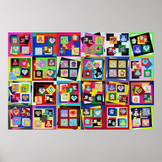 鮮やかな折り紙アートオリジナルサイズ20"x30"ポスター ポスター (正面)