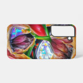 鮮やかな抽象チューリップの反射 SAMSUNG GALAXYケース (裏面横)
