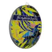 鮮やかな抽象トロピカルパームリーフカスタム ダーツボード (正面左)