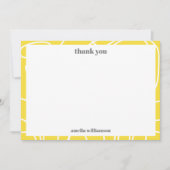 鮮やかな抽象ラインの太いカスタム ブライダルシャワー サンキューカード (正面)