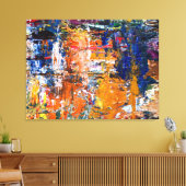 鮮やかな抽象化 – アーティス絵を描トのPa上の油のカオス キャンバスプリント (インサイチュ (リビング))