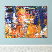 鮮やかな抽象化 – アーティス絵を描トのPa上の油のカオス キャンバスプリント (インサイチュ (ウッドフロア))