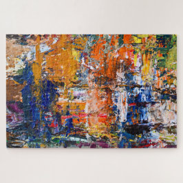 鮮やかな抽象化 – アーティス絵を描トのPa上の油のカオス ジグソーパズル