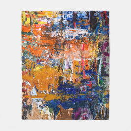 鮮やかな抽象化 – アーティス絵を描トのPa上の油のカオス フリースブランケット