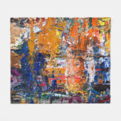 鮮やかな抽象化 – アーティス絵を描トのPa上の油のカオス フリースブランケット (正面(横))