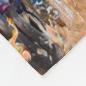 鮮やかな抽象化 – アーティス絵を描トのPa上の油のカオス フリースブランケット (角)