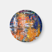 鮮やかな抽象化 – アーティス絵を描トのPa上の油のカオス マグネット (正面)