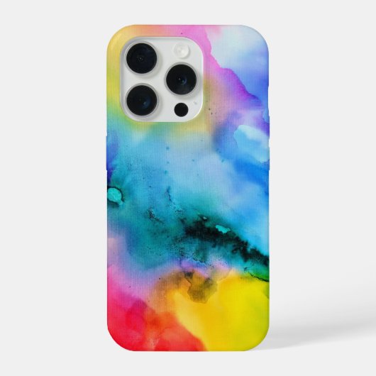 鮮やかな抽象多色モダンアートスマホケース iPhoneケース (裏面)