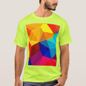 鮮やかな抽象幾何学フロー デザイン Tシャツ (正面)