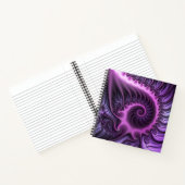 鮮やかな抽象的なクールピンクパープルのフラクタルアートスパイラル ノートブック (内部)