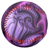 鮮やかな抽象的なクールピンクパープルフラクタルアートスパイラル ソフトボール (正面左)