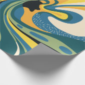 鮮やかな抽象的な渦巻きアート ラッピングペーパー (角)