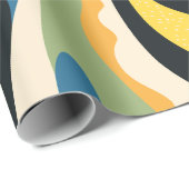 鮮やかな抽象的な渦巻きアート ラッピングペーパー (ロールコーナー)