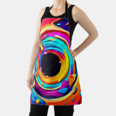 鮮やかな抽象的宇宙渦巻きアート エプロン (インサイチュ)