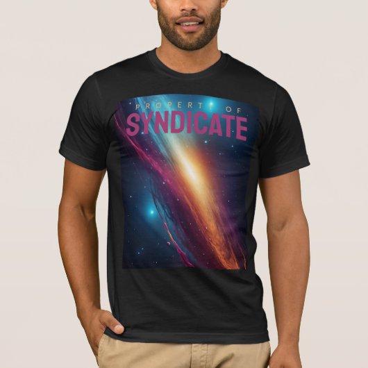 鮮やかな抽象的宇宙銀河スペース Tシャツ (正面)