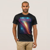 鮮やかな抽象的宇宙銀河スペース Tシャツ (正面フル)