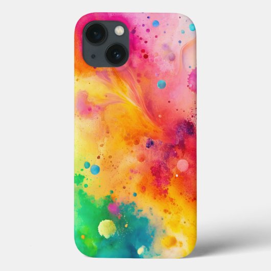 鮮やかな抽象的水彩スプラッターパターン Case-Mate iPhoneケース (裏面)