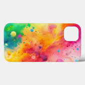 鮮やかな抽象的水彩スプラッターパターン Case-Mate iPhoneケース (裏面 (横))