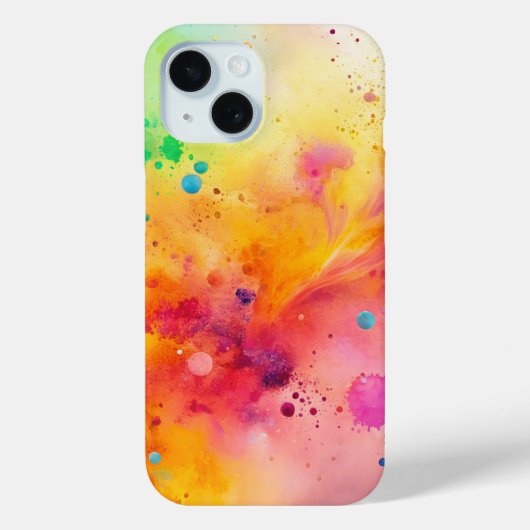 鮮やかな抽象的水彩スプラッターパターン Case-Mate iPhoneケース (裏面)
